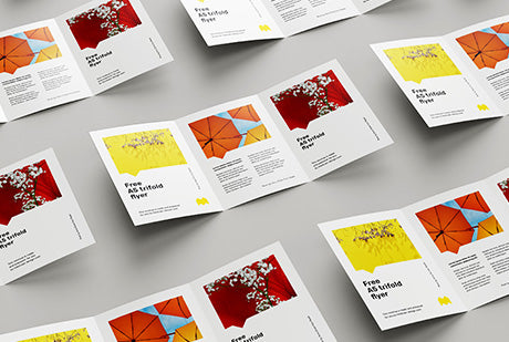 Free A5 Trifold Flyer Mockup