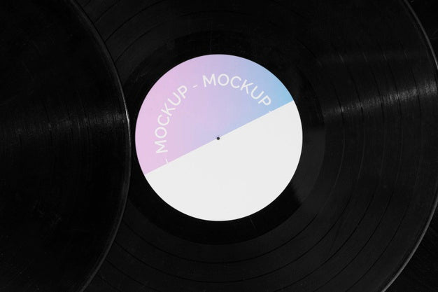 Free Abstract Retro Vinyl Disk With Packaging Mock-Up Psd