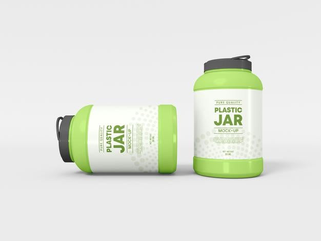 Free Air Tight Plastic Jar Packaging Mockup Psd