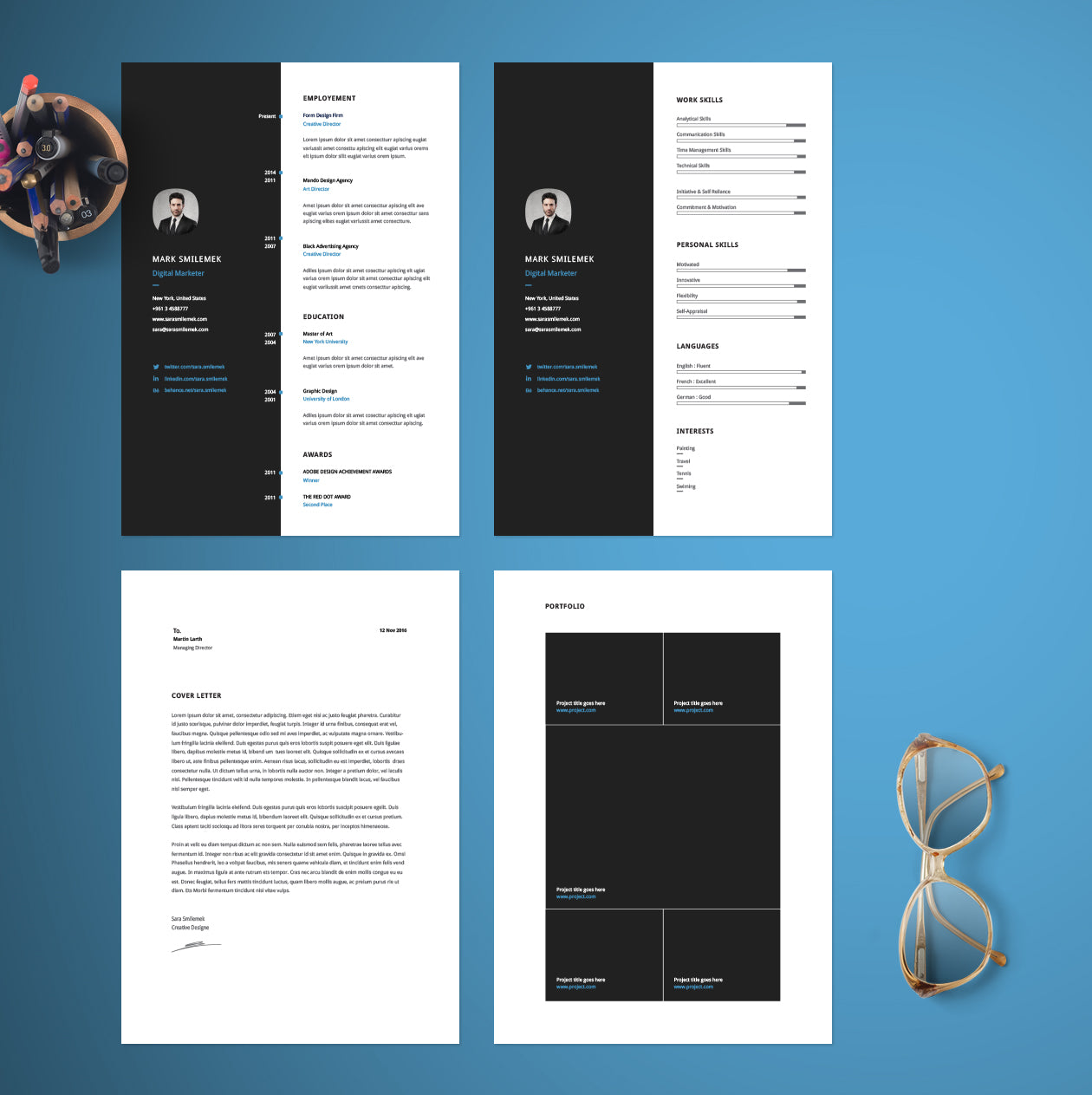 Free Vertical Resume CV Template in Photoshop (PSD), Illustrator (AI) and Indesign Formats