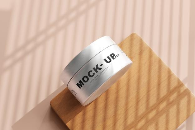 Free Aluminum Cosmetic Jar Mockup Psd