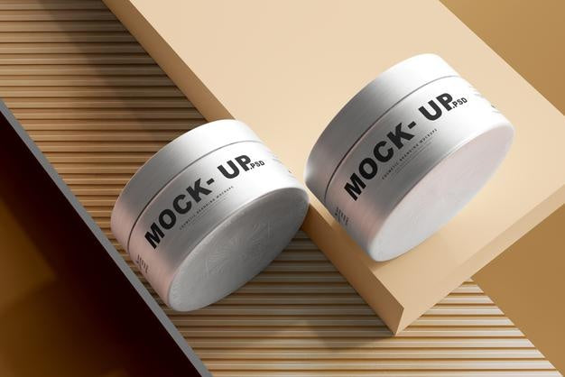 Free Aluminum Cosmetic Jar Mockup Psd