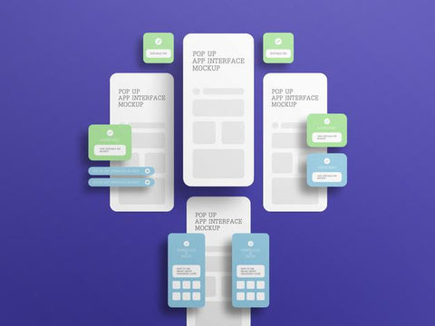 Free App Interface With Pop Up Screen Mockup Psd