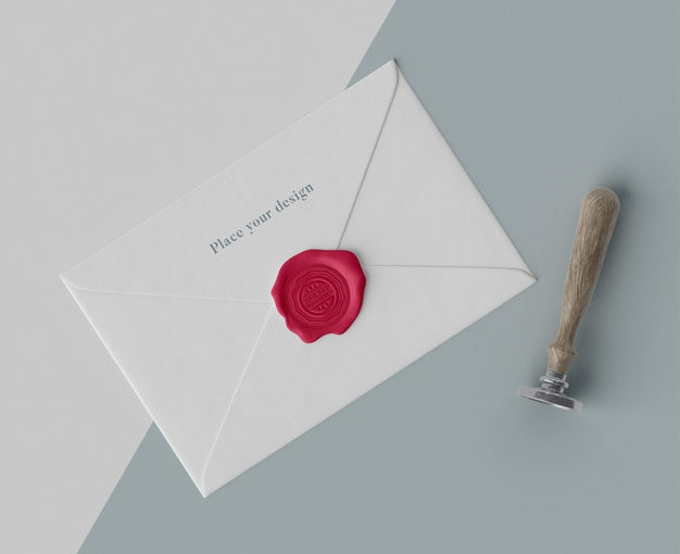 Free Arrangement Of Mock-Up Seal For Envelope Psd