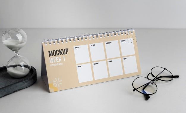 Free Arrangement Of Mock-Up Table Calendar Indoors Psd