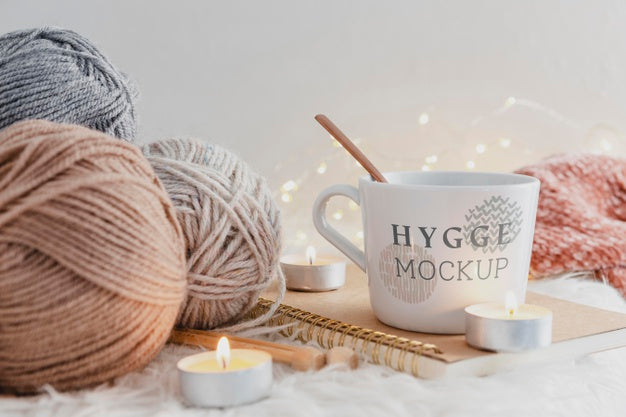 Free Arrangement With Drink And Thread Psd