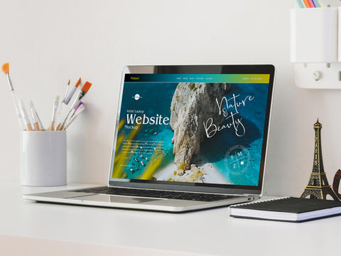 Free Artist Laptop Website Mockup