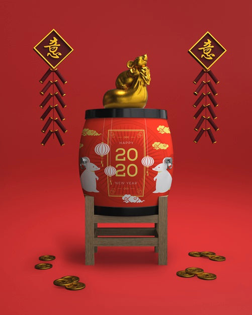 Free Artistic Ornaments Prepared For New Year Psd