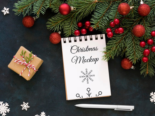 Free Assortment Of Christmas Eve Elements Mock-Up Psd