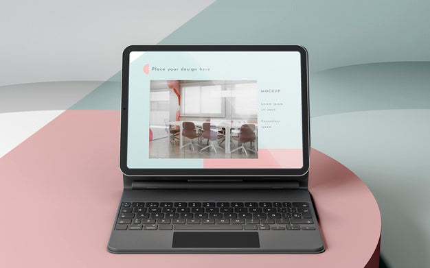 Free Assortment Of Modern Tablet With Keyboard Attached Psd