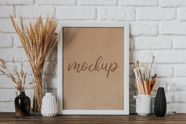 Free Assortment With Mock-Up Frame Indoors Psd