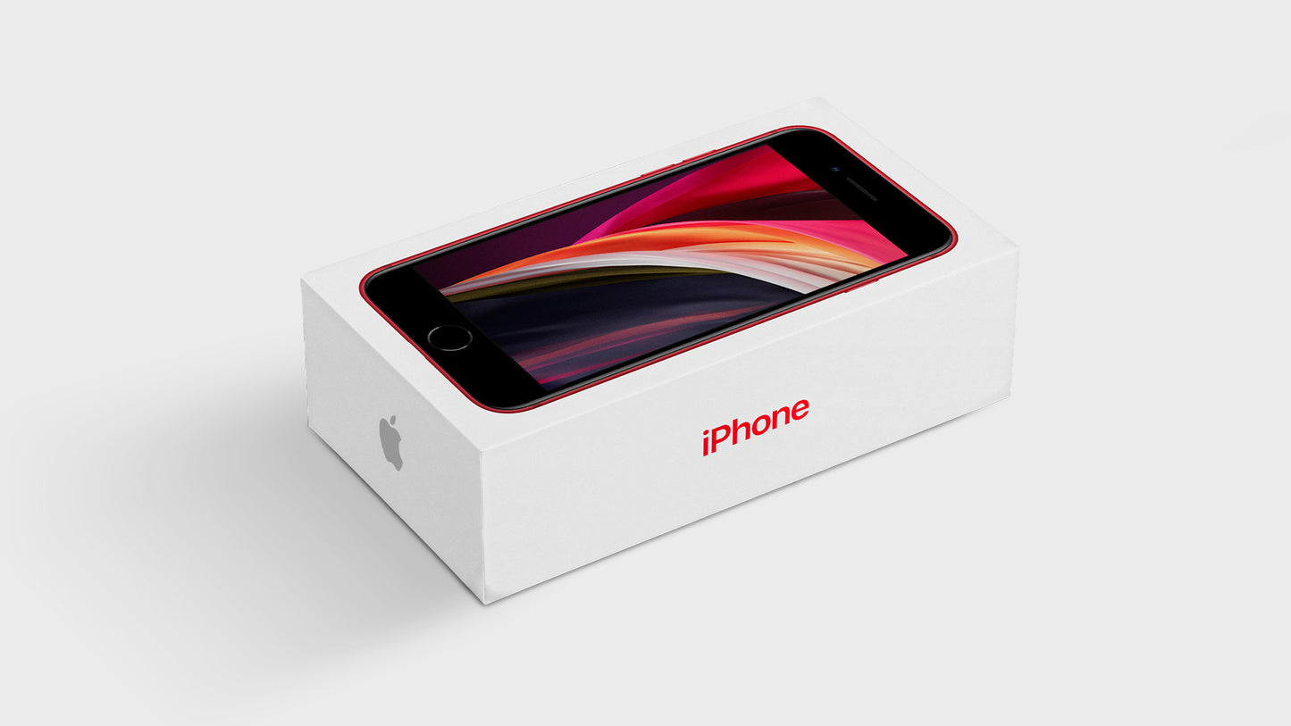 Free iPhone White Cardboard Cover Box Mockup PSD