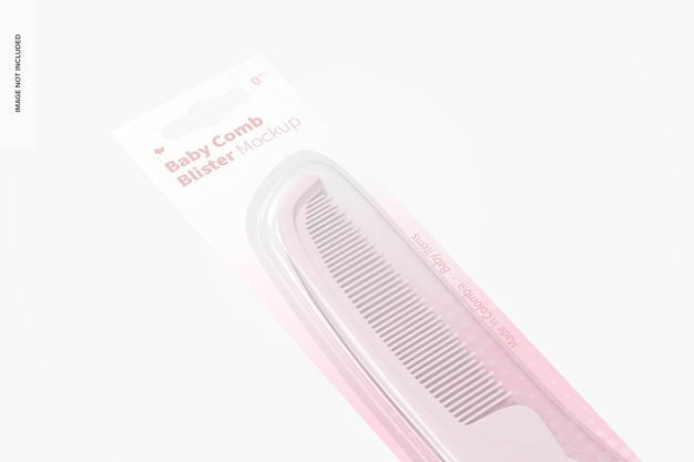 Free Baby Comb Blister Mockup, Close Up Psd