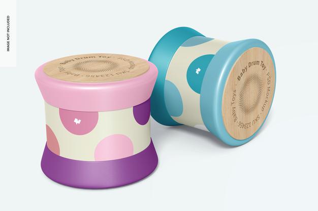 Free Baby Drum Toy Mockup, Dropped Psd