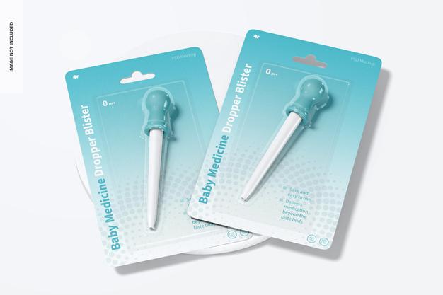 Free Baby Medicine Dropper Blister Mockup Psd