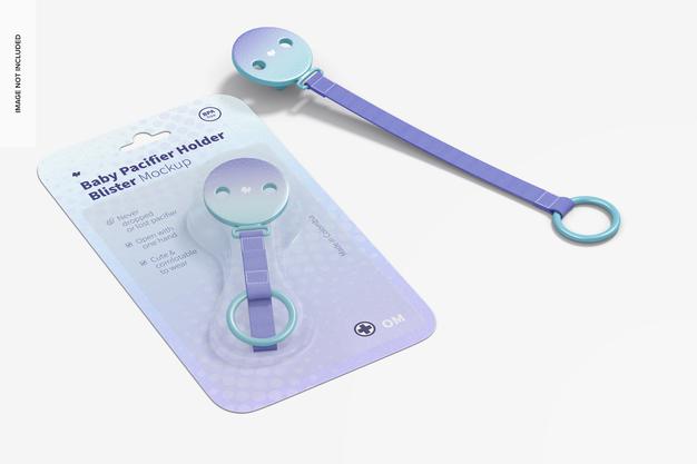 Free Baby Pacifier Holder Blister Mockup Psd