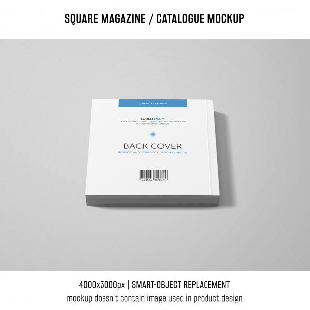 Free Back Cover Square Magazine Or Catalogue Mockup Psd