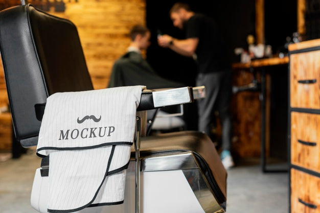 Free Barber Shop Mock-Up Composition Psd