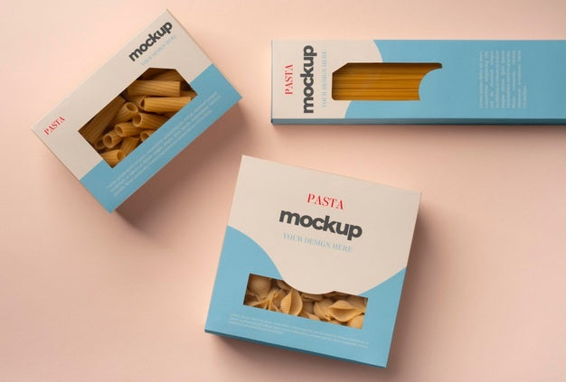 Free Beautiful Pasta Packaging Mockup Psd