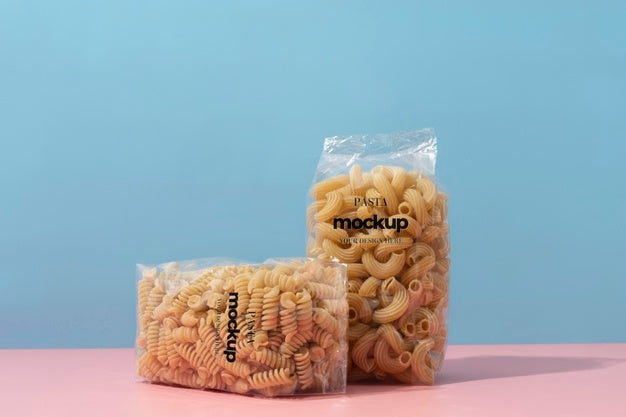 Free Beautiful Pasta Packaging Mockup Psd