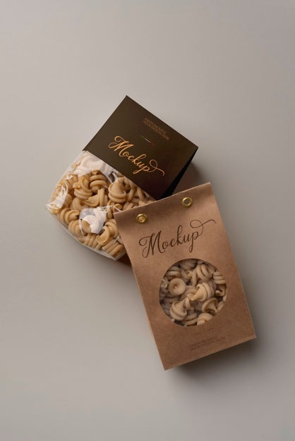 Free Beautiful Pasta Packaging Mockup Psd
