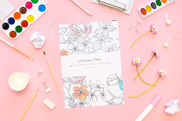 Free Beautiful Stationery Minimal Concept Psd