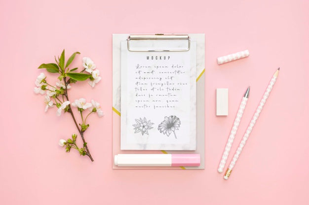 Free Beautiful Stationery Minimal Concept Psd