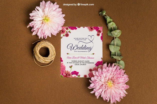 Free Beautiful Stationery Wedding Mockup Psd