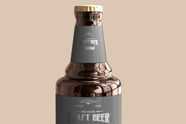 Free Beer Bottle Mockup Psd