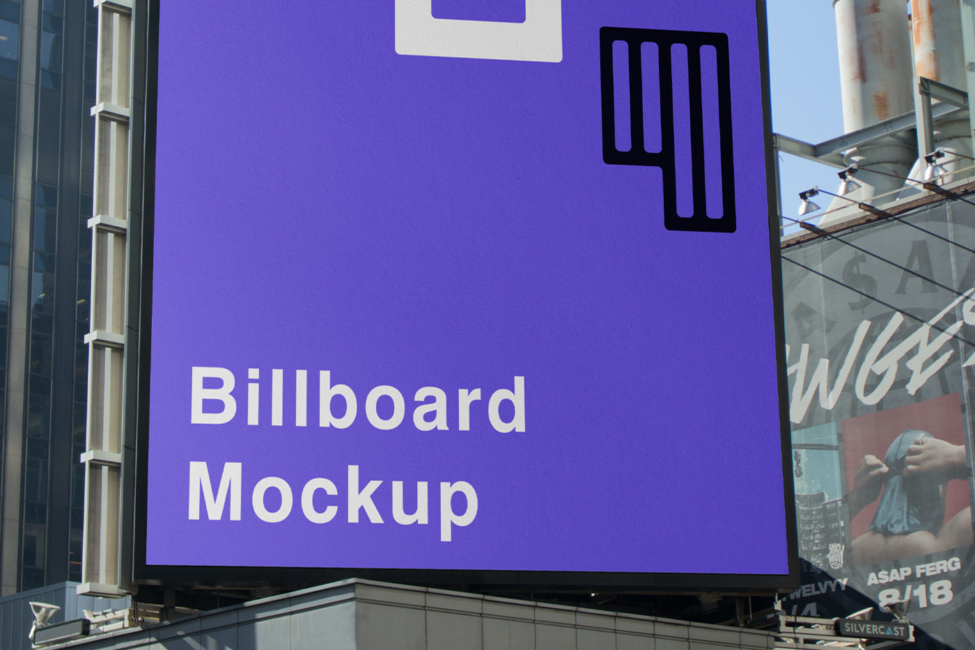 Free Big Vertical Billboard Mockup