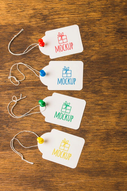 Free Birthday Gift Tags Mock-Ups Psd