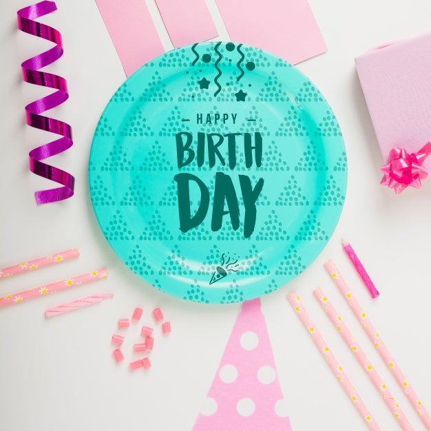 Free Birthday Plate Mockup Psd