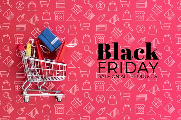 Free Black Friday Concept Mock-Up On Plain Background Psd