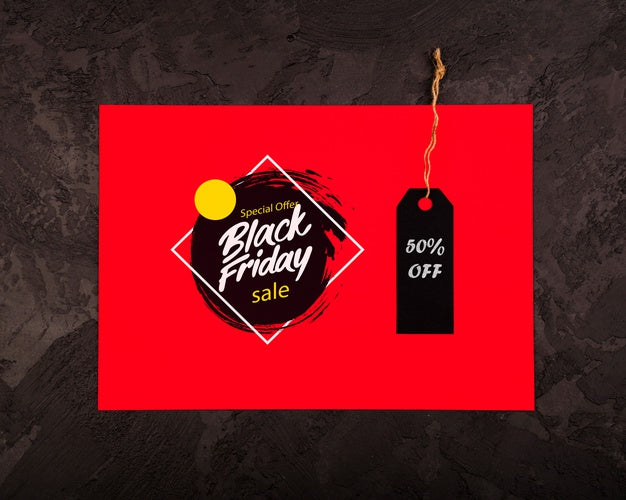 Free Black Friday Concept With Price Tag Psd