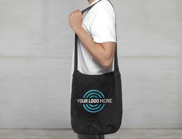 Free Black Tote Bag Mockup Psd