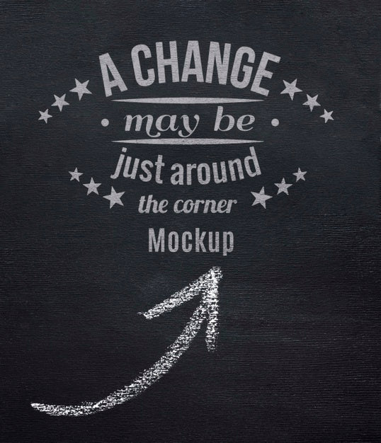 Free Blackboard Mock-Up With White Chalk Arrow Psd