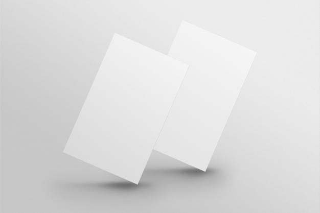 Free Blank Business Cards Mockup Psd In White Tone With Front And Rear View Psd