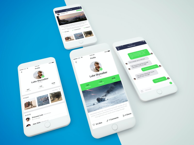 Free Blank White Smartphones Mockup