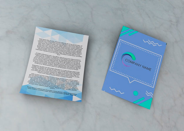 Free Blue Company Mock-Up Flyer Design Template Psd