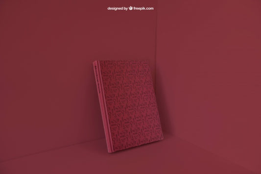 Free Book Leaning In Corner With Red Color Effect Psd