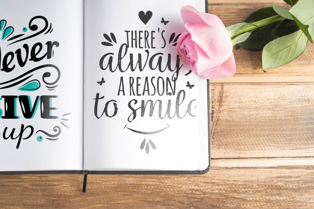 Free Book Mockup With Floral Decoration Psd