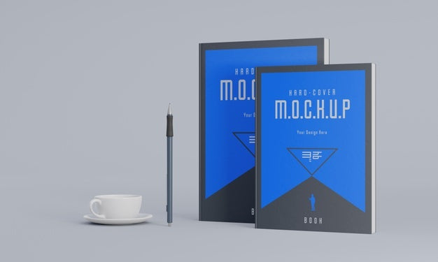 Free Book Stationery Desing Mockup Psd