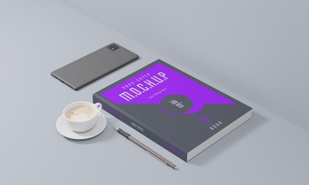 Free Book Stationery Desing Mockup Psd