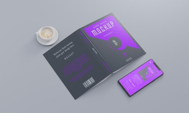 Free Book Stationery Desing Mockup Psd
