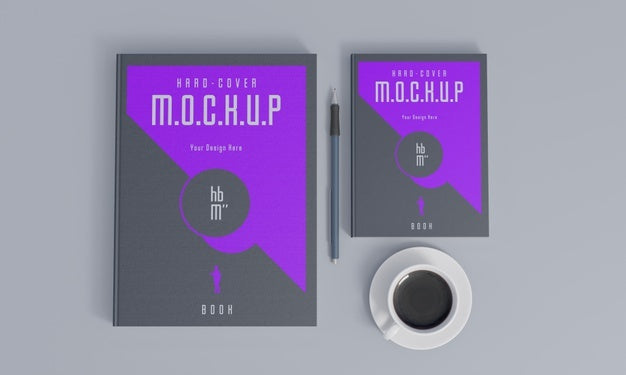 Free Book Stationery Desing Mockup Psd