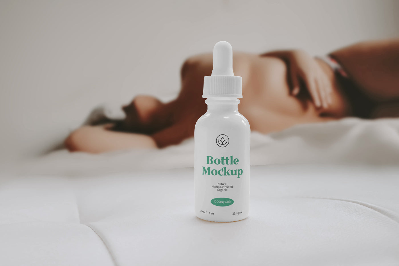 Free Bottle With Women Mockup