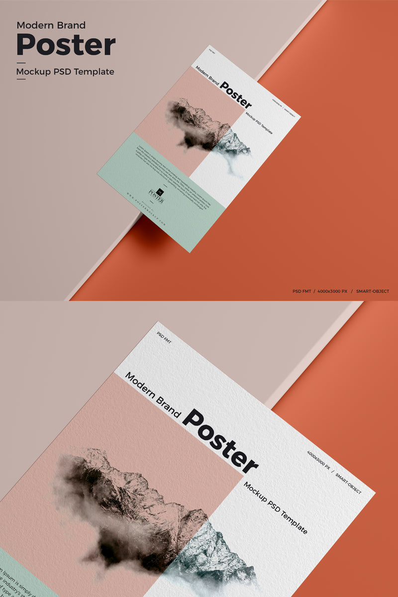 Free Brand Modern Poster Mockup Psd Template For Presentation