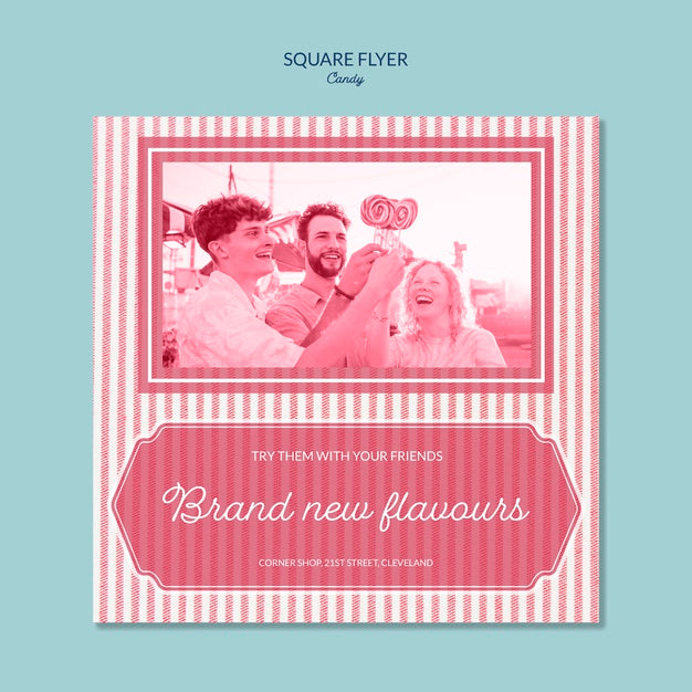 Free Brand New Flavours Candy Shop And Happy Family Psd