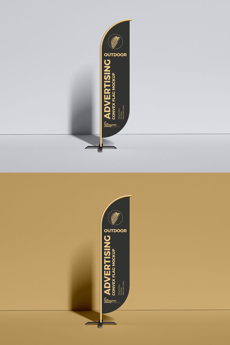 Free Brand Promotion Convex Flag Mockup