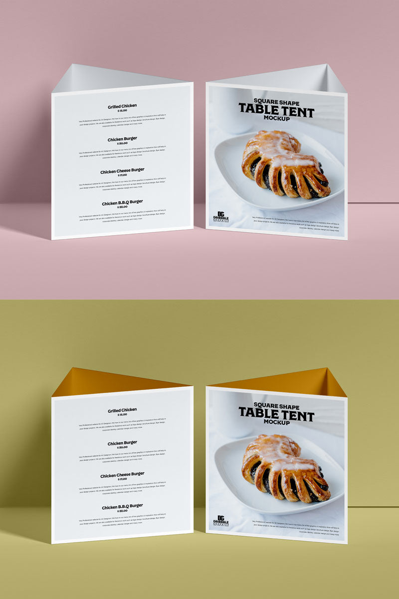 Free Brand Tent Card Mockup Psd